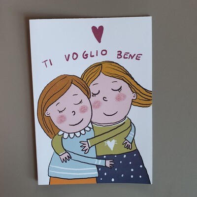 Biglietto bambine Ti voglio bene