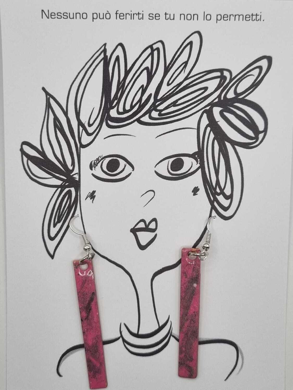 Orecchini in Rame - Mod  8 - I love pink
