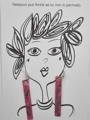 Orecchini in Rame - Mod  8 - I love pink
