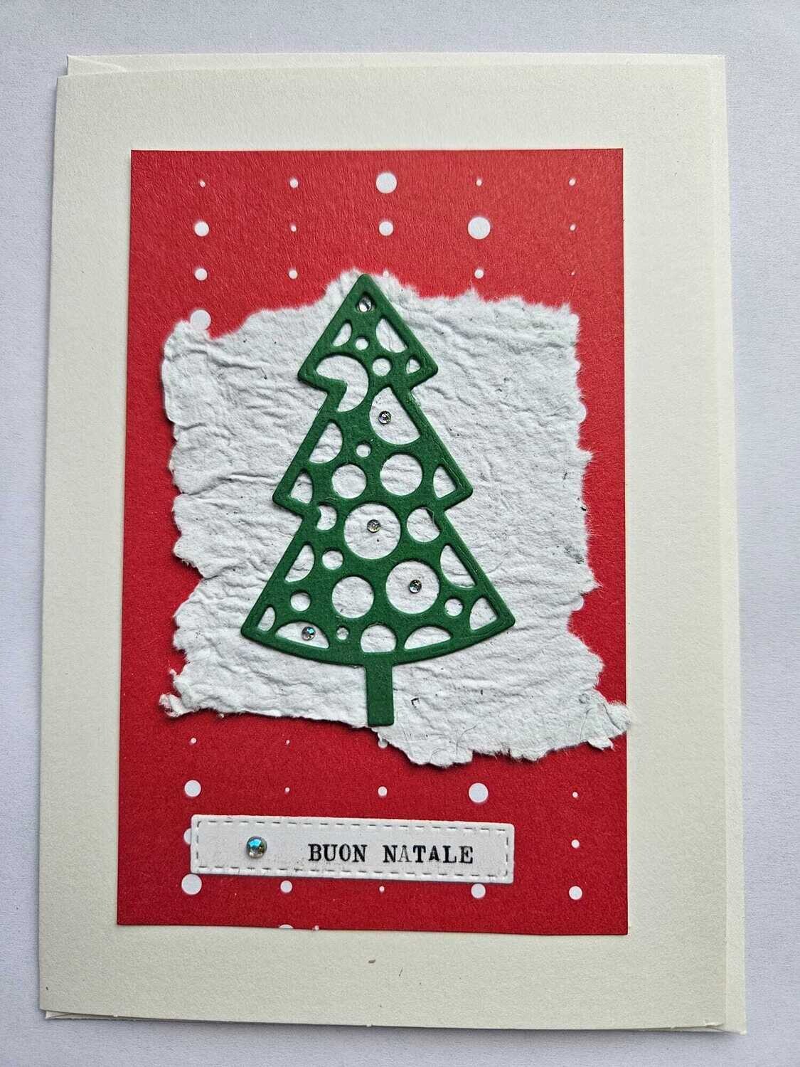 Biglietto 708 albero di Natale rosso
