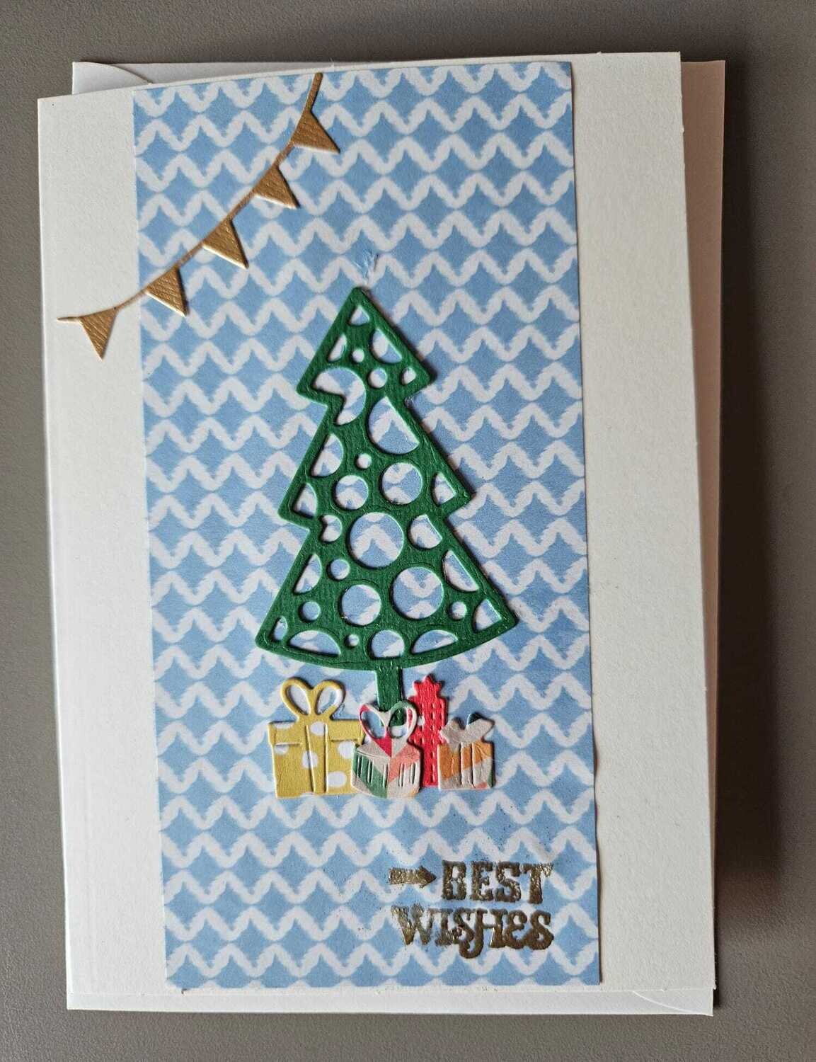 Biglietto 712 Natale regali azzurro
