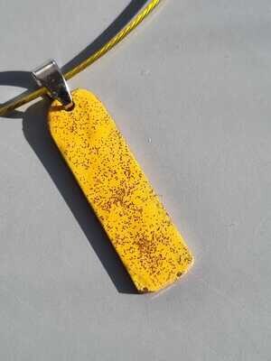 CIONDOLO GIALLO LIMONE CON CAVETTO ACCIAIO 763