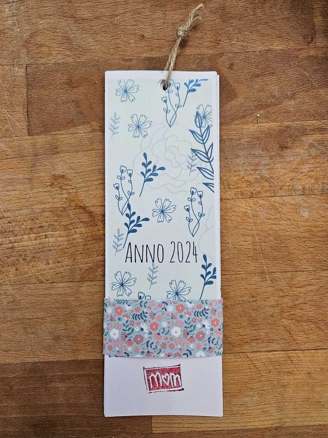 Calendario fiori stampato a mano