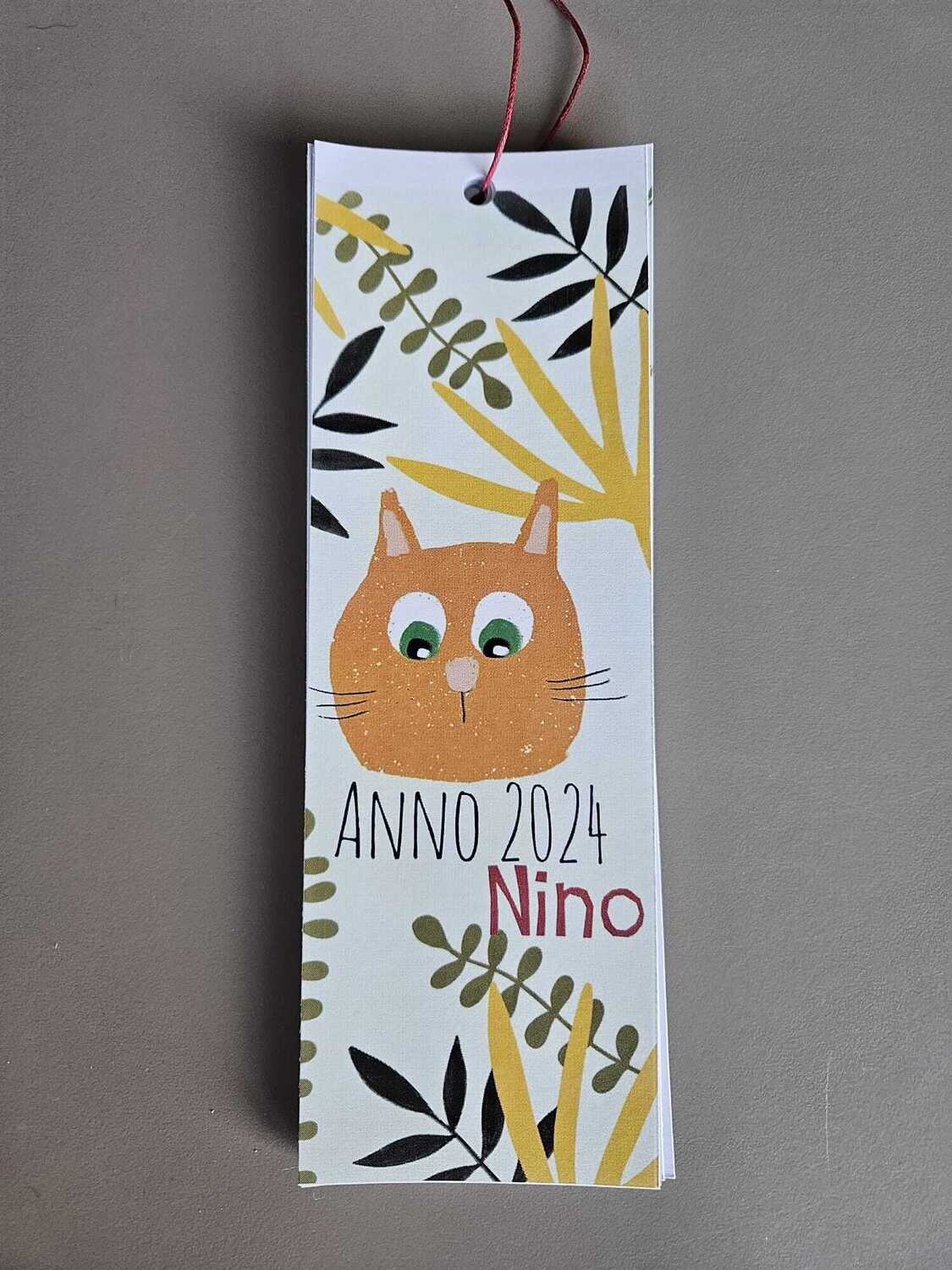 Calendario gatti stampato a mano