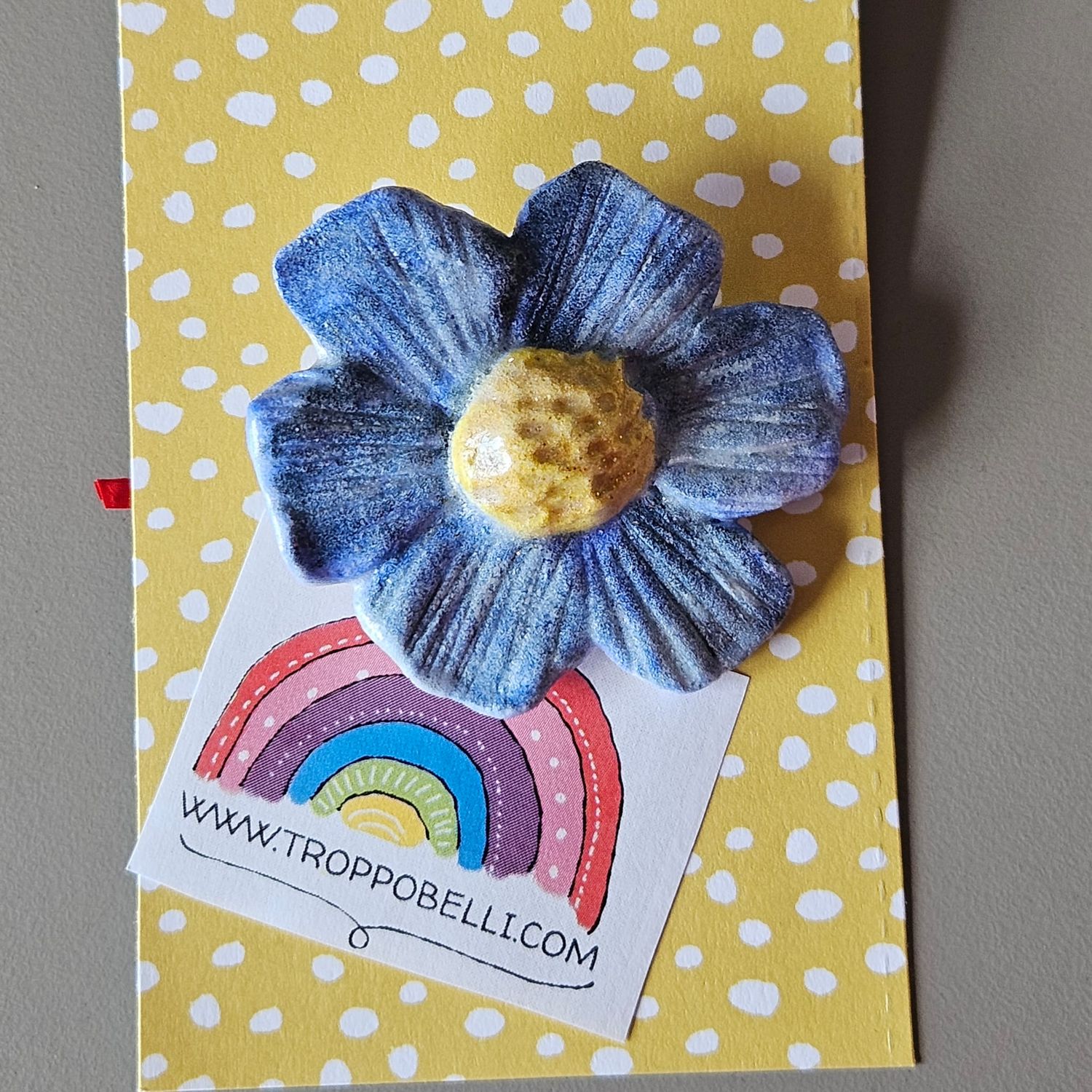 Spilla fiore cartapesta  893