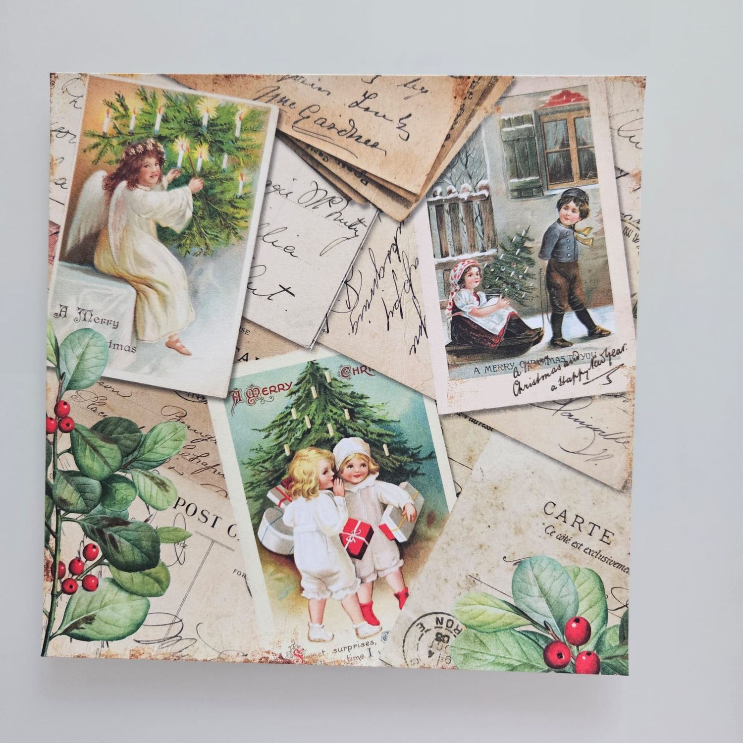 Carta con Stampe Natale Vintage per scrapbooking