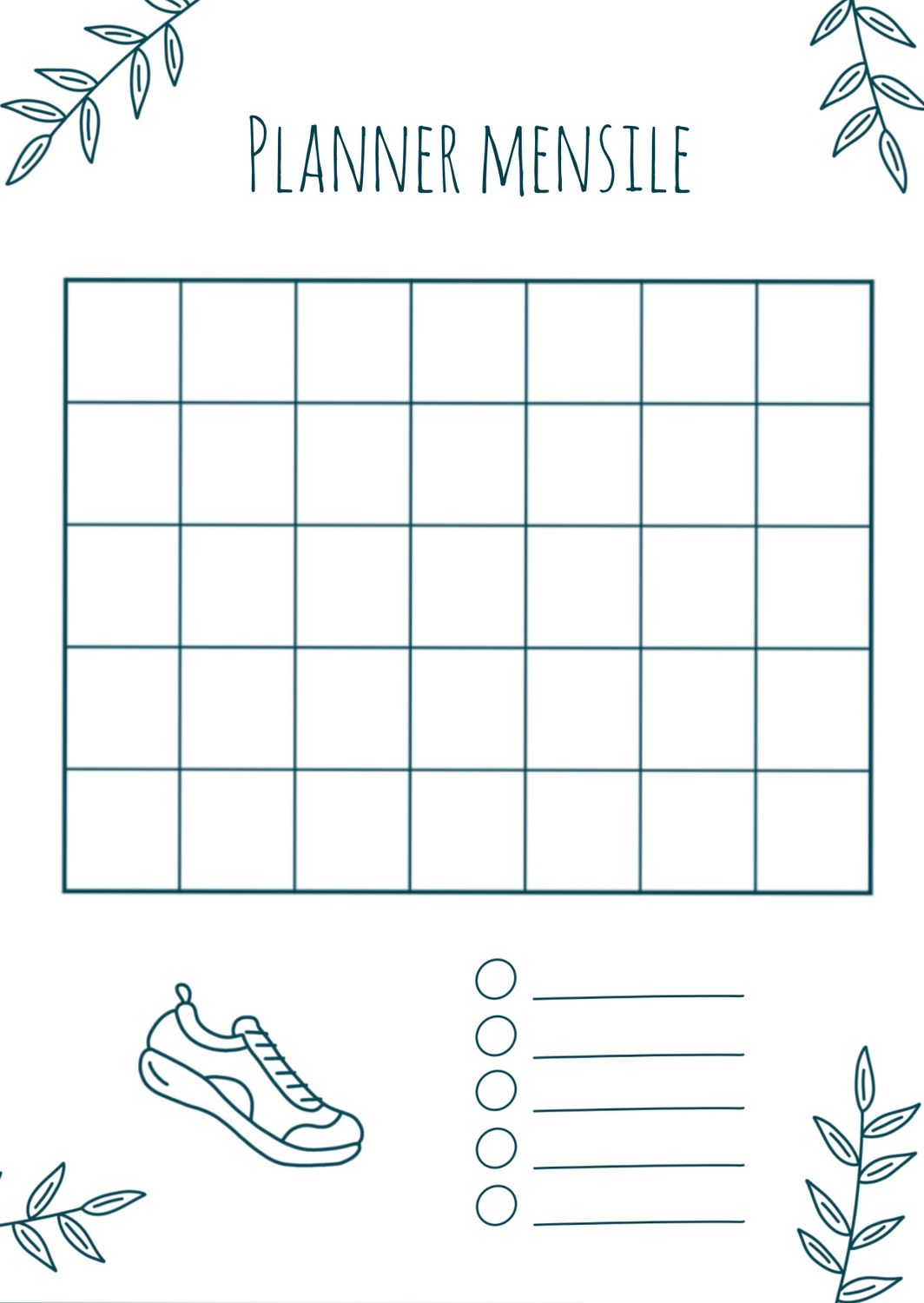 Planner mensile (due modelli