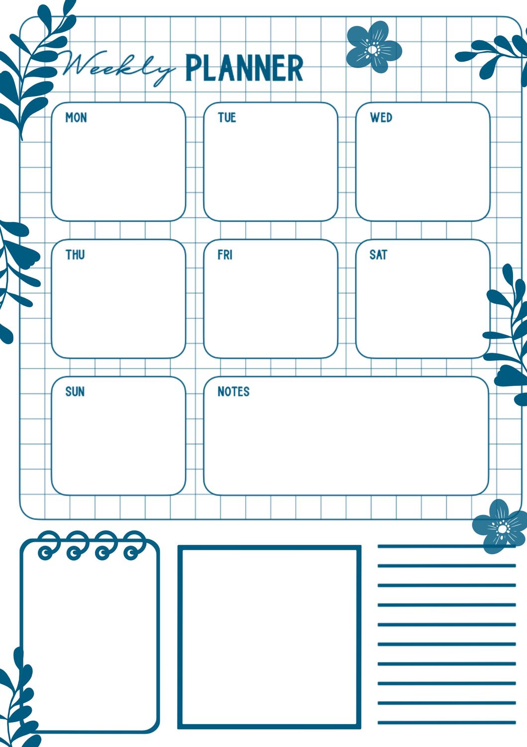 Planner settimanale (tre modelli)
