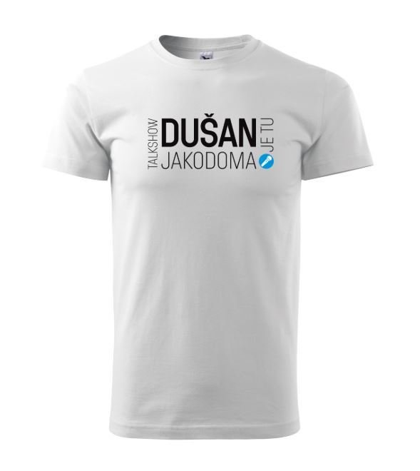 Tričko bílé Talk show DUŠAN je tu JAKODOMA Tričko bílé Talk show DUŠAN je tu JAKODOMA