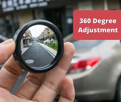 Rear View Round Car Mirror: (Pack Of Two)