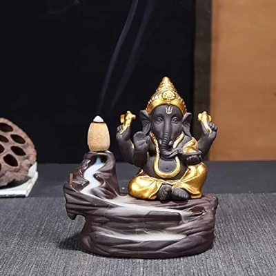 Ganesha Smoke Fountain With 10 Incense Burner