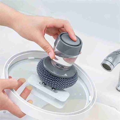 Cleaning Brush With Soap Dispenser For Kitchen, Sink, Dishwasher And Other Household Cleaner
