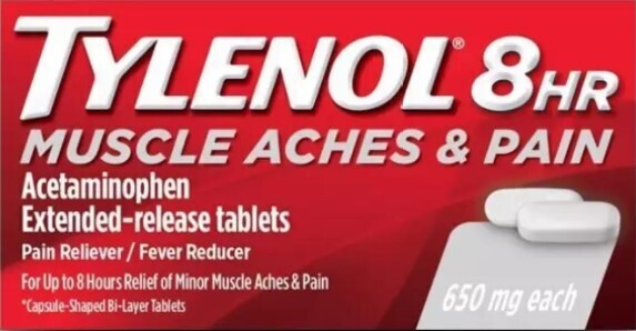 Tylenol 650mg 8hrly extended released tab ( USA quality)
