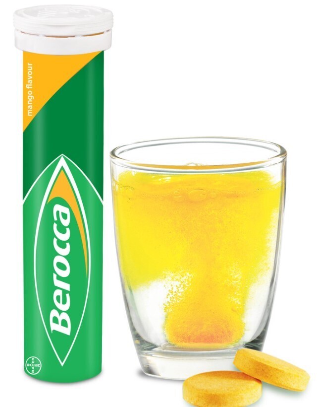 Berocca 12 multivitamins and minerals effervescent ဗီတာမင်နှင့်သတ္တုဓာတ် ၁၂ မျိူးပါသော ရေဆူအားဆေးပြား