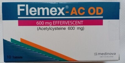Flemex-AC 600mg effervescent- Acetylcysteine-Medinova
ခ်ြဲသလိပ္ေပ်ာ္ေဆး ေရဆူေဆးျပား