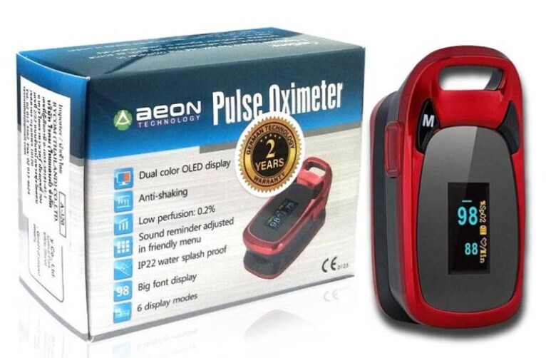 Aeon pulse oximeter A320 Antishaking modelလက်ထိပ်အောက်ဆီဂျင်တိုင်းစက်