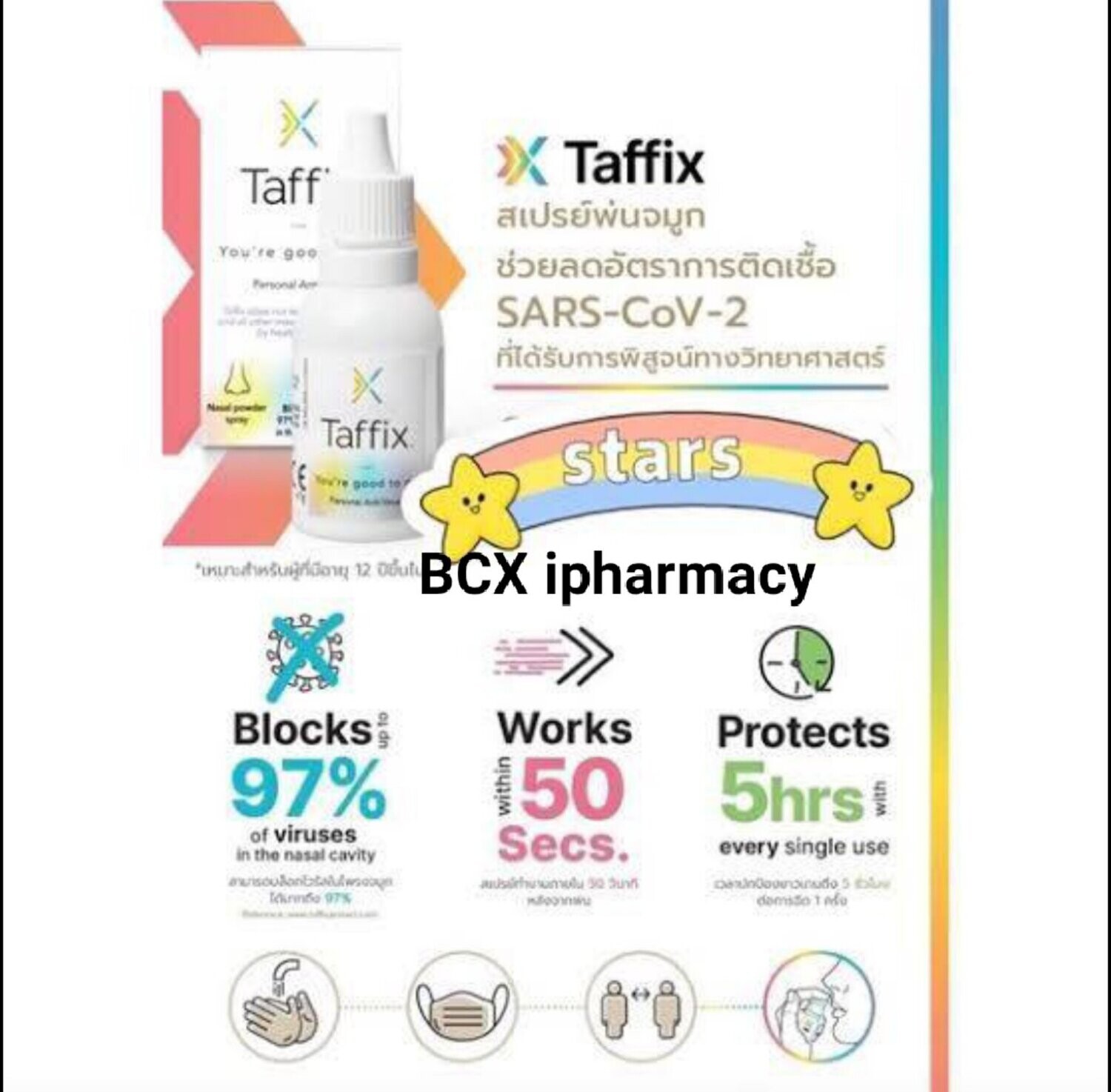 Taffix Personal anti virus nasal spray ကိုဗစ် ဗိုင်းရပ်စ်အား ၅နာရီ ကြာကာကွယ် နိုင်သော နှာခေါင်းဖြန်းဆေး