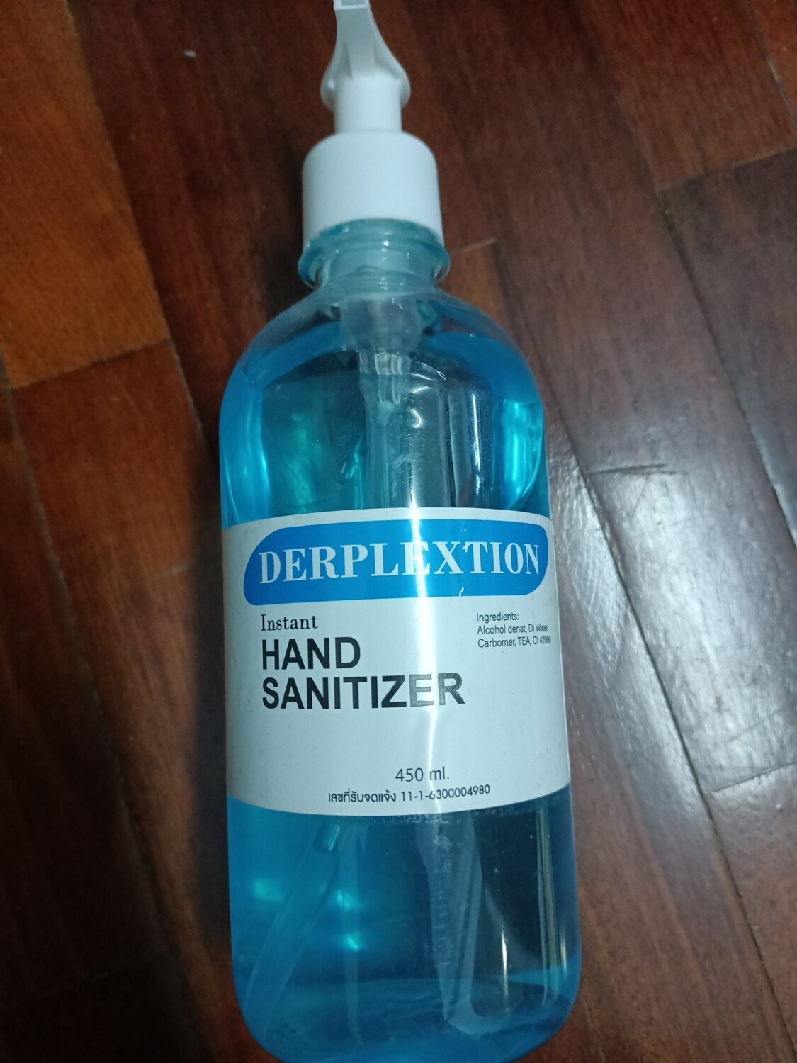 Derplextion hand sanitizer