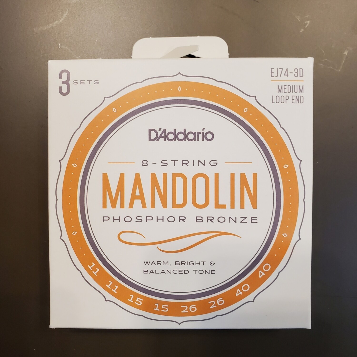 D'Addario EJ74 Mandolin Medium Phosphor Bronze Loop End Strings