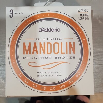 D'Addario Mandolin Medium Loop End Strings EJ74