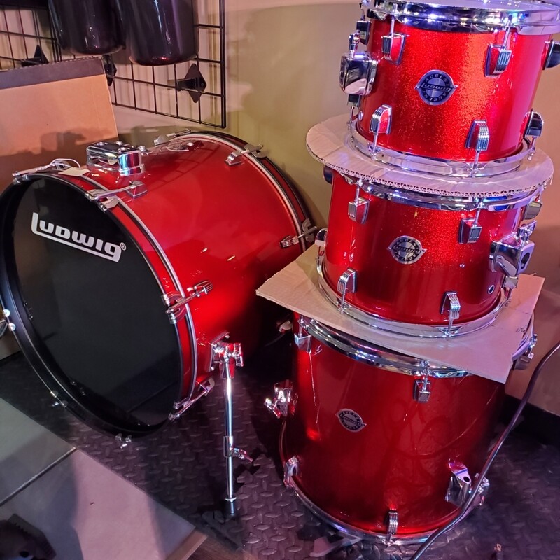 Ludwig Accent Red Drum Kit In 2 Boxes