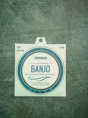D'Addario Light Loop End Banjo Strings EJS60 10-20