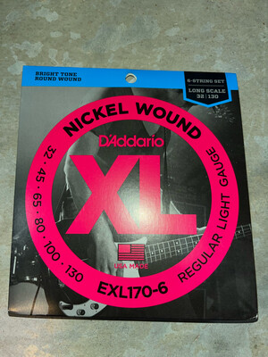 D'Addario Nickel Wound EXL 170-6 6 STRING 32/130