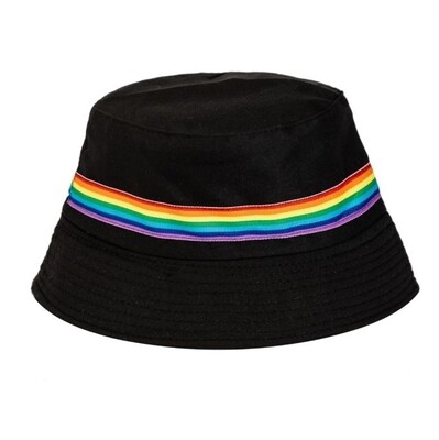 Rainbow Bucket Hat (Black)