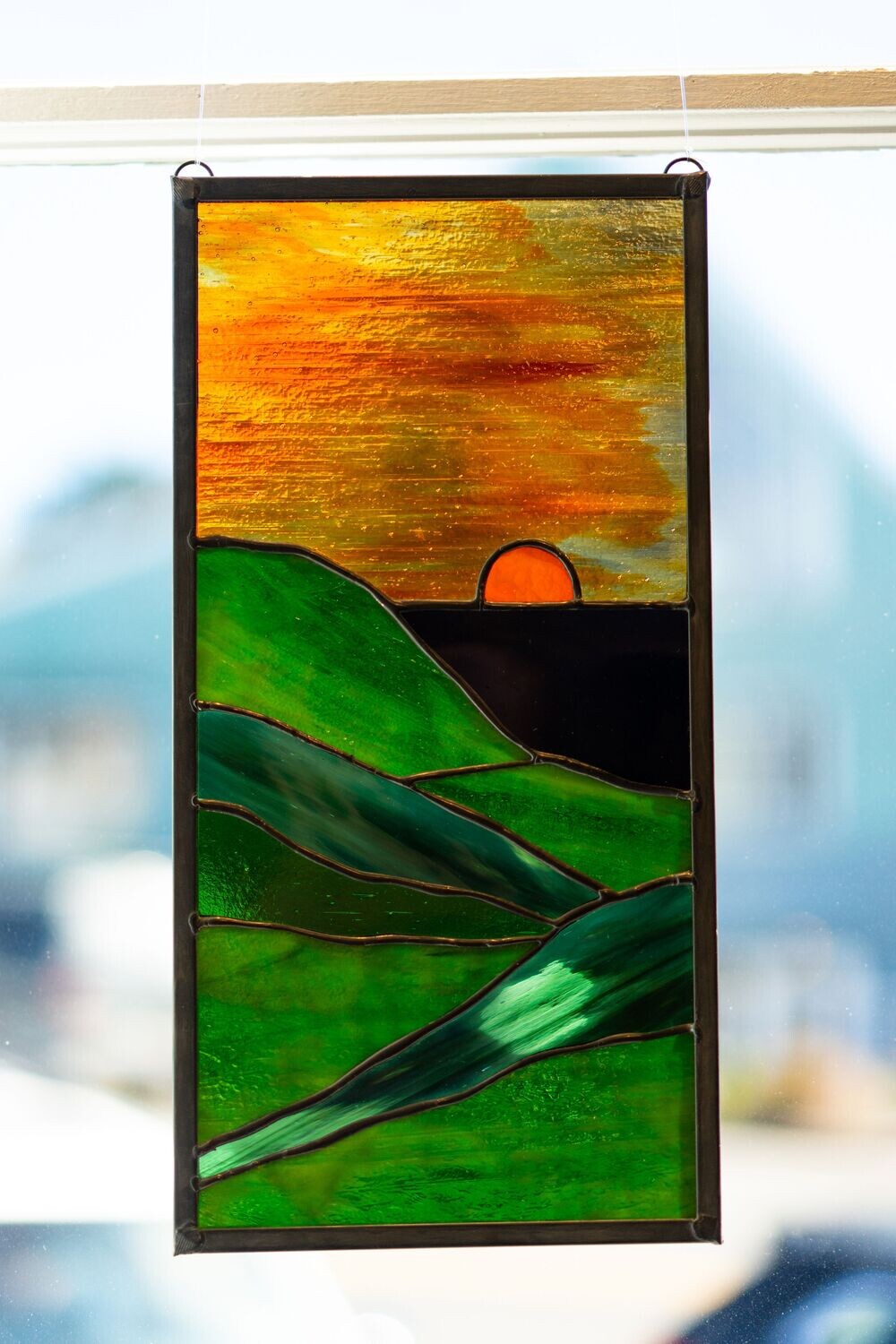 Chesser - Sunset Over the West - 6.5 x 12.75 stained glass