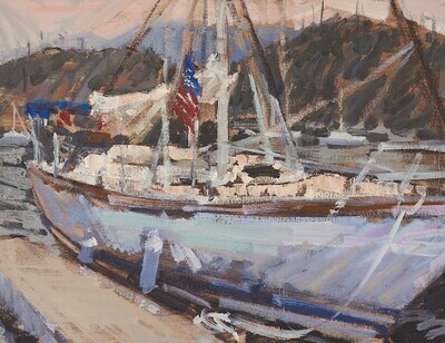 Andrew Walker Patterson-  Whiskeytown Lake Marina #2 - 18x24- Oil on Canvas Panel