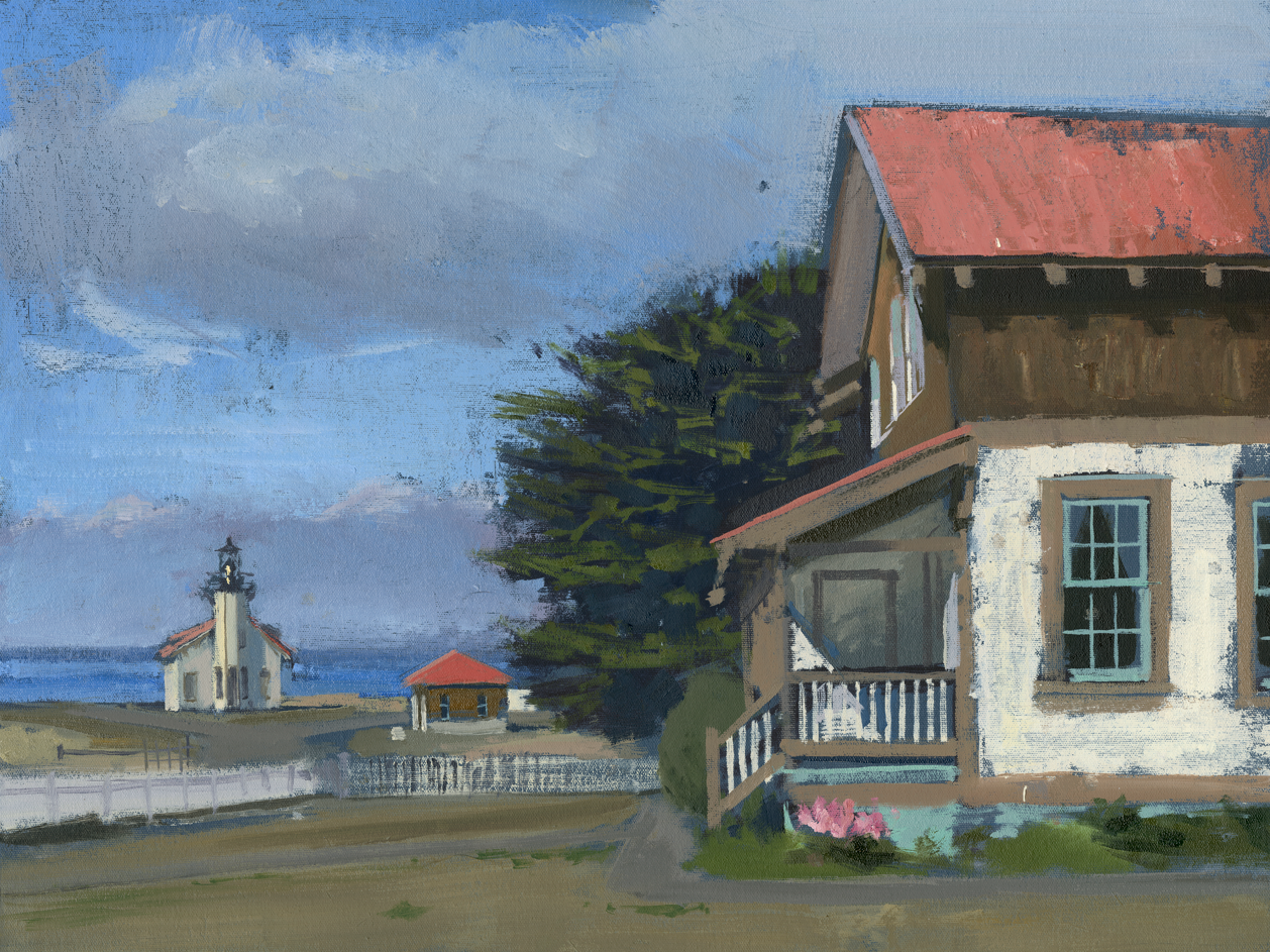 Andrew Walker Patterson - Point Cabrillo Light Keepers House 18x24 Oil on Canvas on Panel