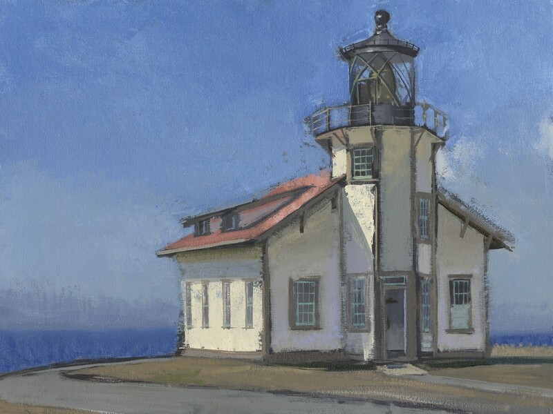 Andrew Walker Patterson - Point Cabrillo Light Station  #3 Oil on Canvas on Panel