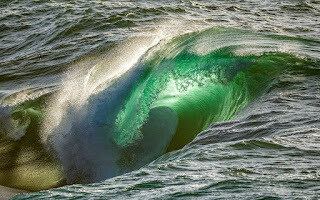 Jon Klein - Curling Wave - Stretched Canvas Print - 29x41