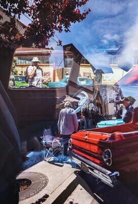 Bojh Parker "Reflections of a Car Show" 28"x40" mounted on ACM panel