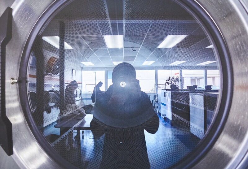 Bojh Parker "Dryer Self Portrait "14"x20" mounted on ACM panel