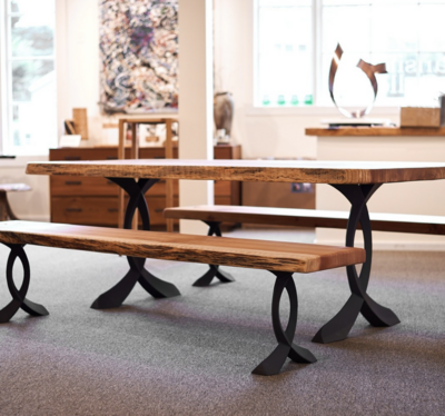 Redwood Picnic Table & Benches - Custom Finish