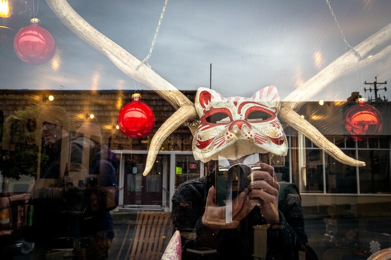 Bojh Parker. Cat Mask. 14"x20". mounted on ACM