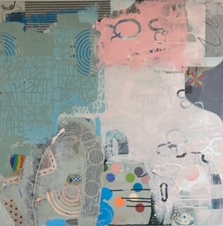 Suzanne Lewis "Self Portrait" 30x30 acrylic on wood panel