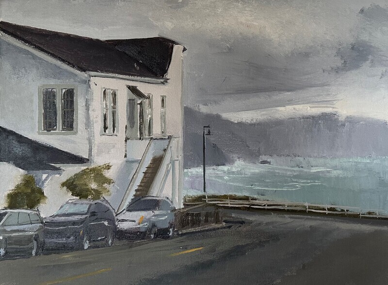 Andrew Walker Patterson - Kasten and Main Facing the Bay #1 24x18 Canvas on Board