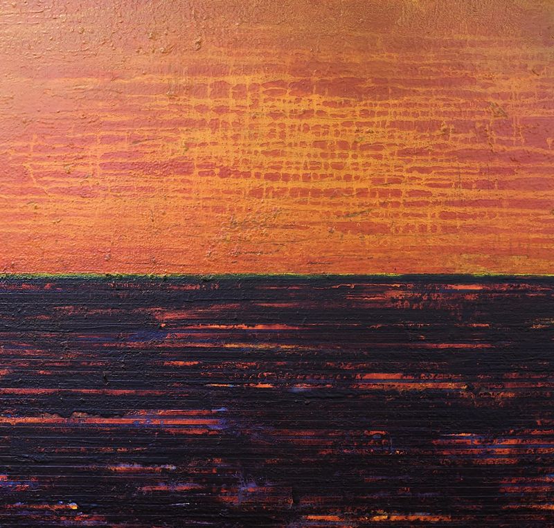 Yari Ostovany, Arjuna/Krishna, oil on canvas 31.5x32.75 2023