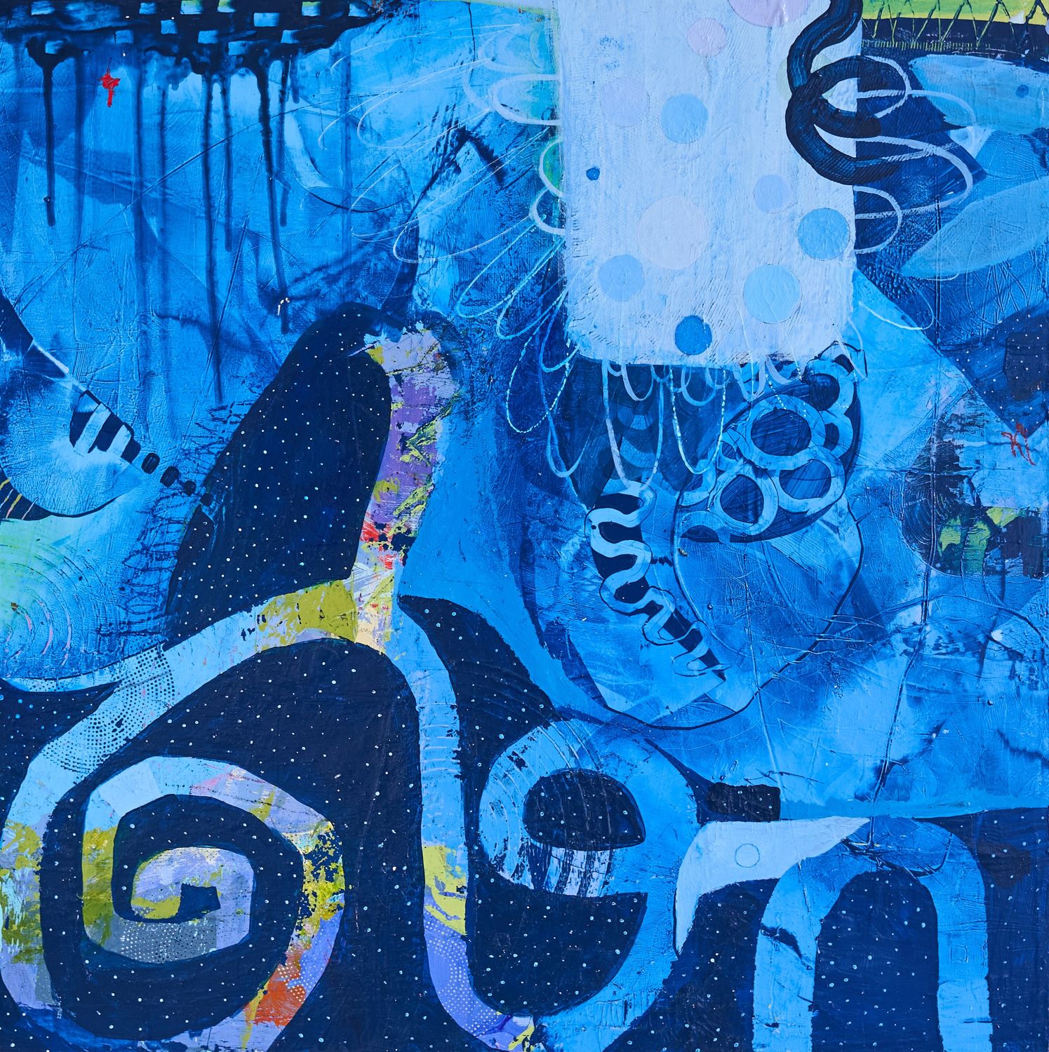 Suzanne Lewis, Cause You Get Lighter the More it Gets Dark, Acrylic, mixed media 20x20"