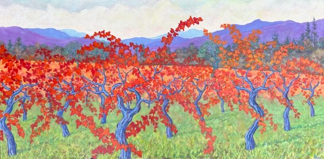 Maeve Croghan - Crimson Vines - 24"x48" oil on canvas