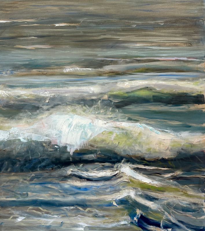 Elizabeth Gorek, Ocean Scape, 45x40, Oil on Camvas
