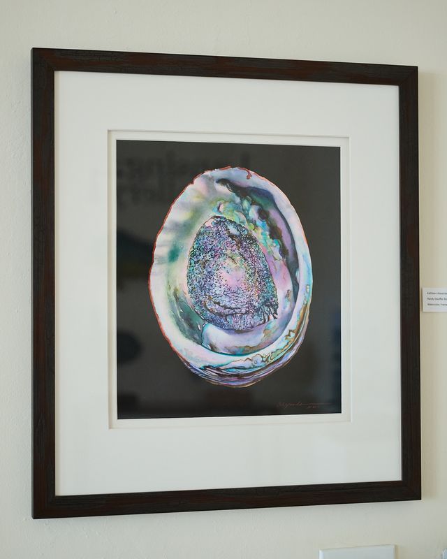 Kathleen Alexander, Randy Saufferer Abalone watercolor 27 X 24 framed