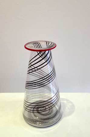 Red and Black Spiral Vase