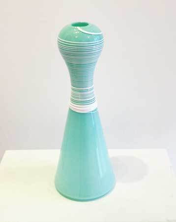 Celadon Vase with White Cane Wrap