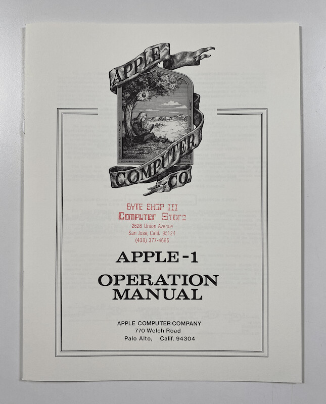 Apple-1 Operation Manual