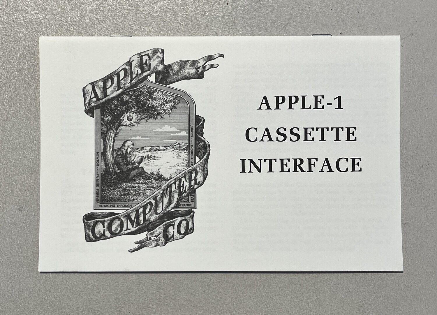 Apple-1 Cassette Interface Manual