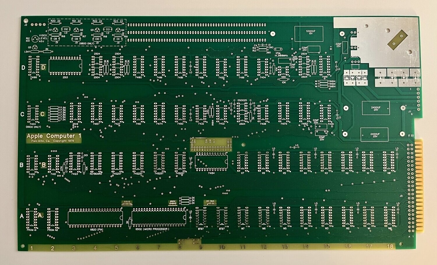 Apple-1 Replica Mainboard | Hard Gold Plated Expansion Port