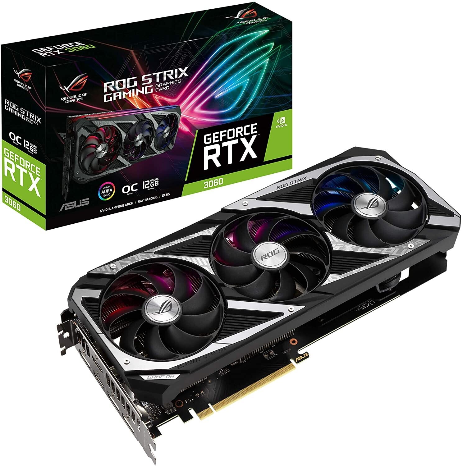 ASUS GeForce RTX 3060 12GB ROG STRIX OC Ampere Graphics Card